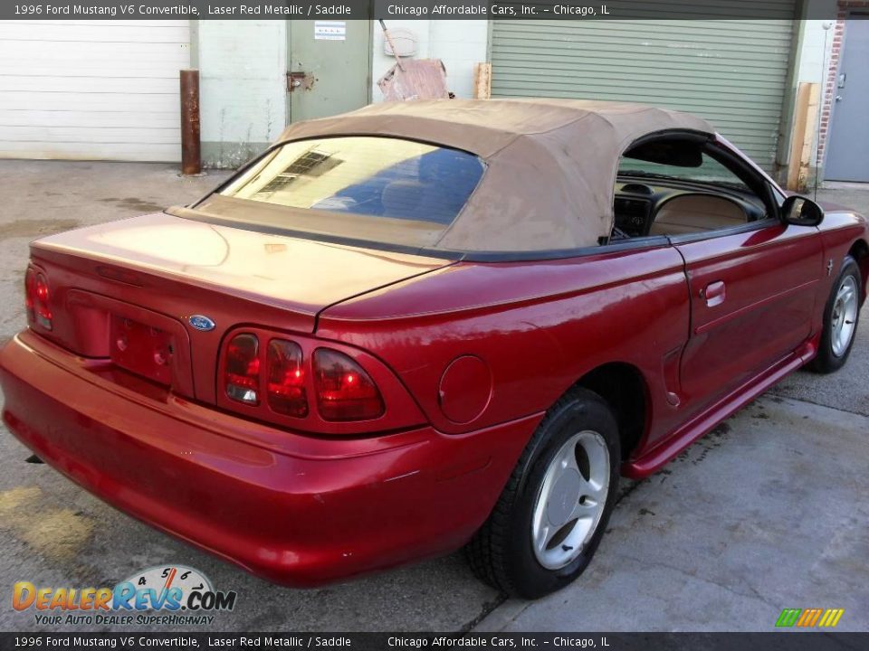 1996 Ford Mustang V6 Convertible Laser Red Metallic / Saddle Photo #9