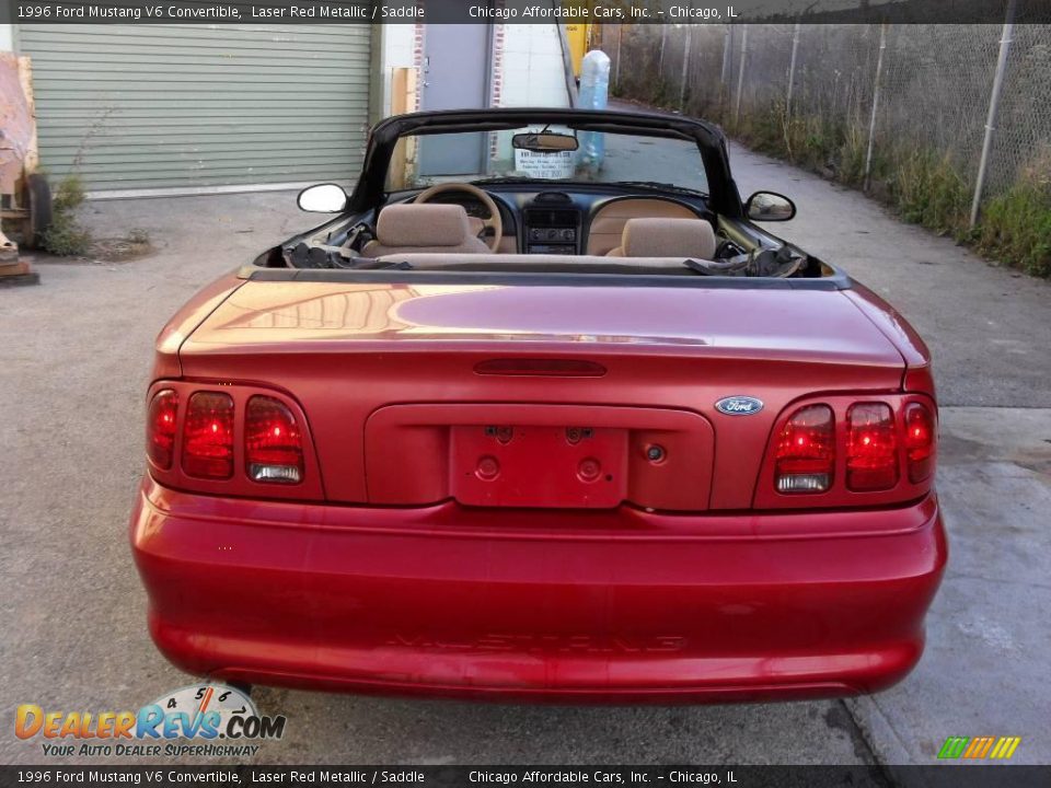 1996 Ford Mustang V6 Convertible Laser Red Metallic / Saddle Photo #11