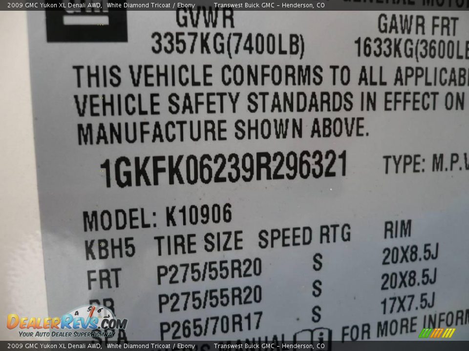 2009 GMC Yukon XL Denali AWD White Diamond Tricoat / Ebony Photo #10
