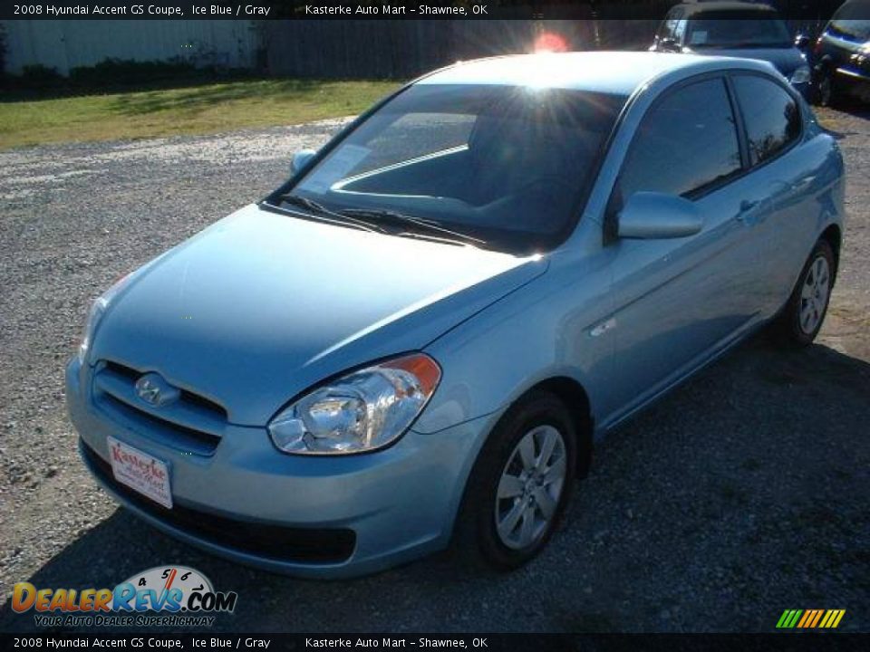 2008 Hyundai Accent GS Coupe Ice Blue / Gray Photo #1