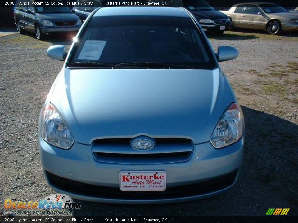 2008 Hyundai Accent GS Coupe Ice Blue / Gray Photo #2