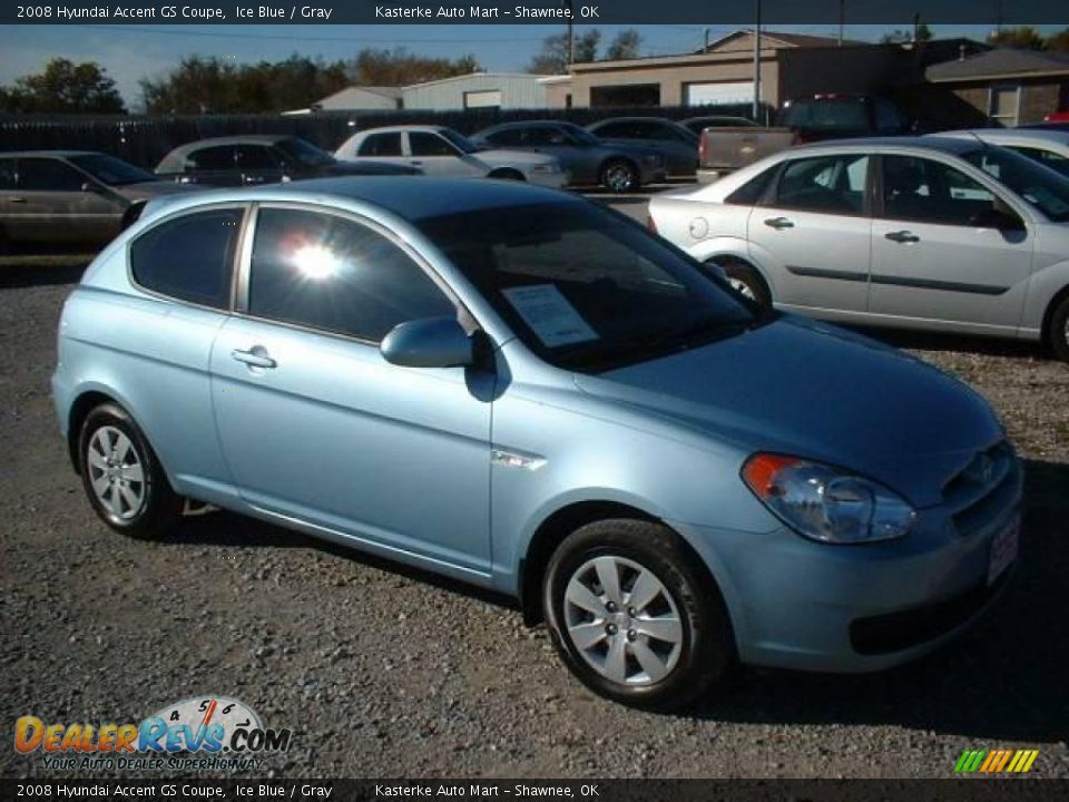 2008 Hyundai Accent GS Coupe Ice Blue / Gray Photo #3