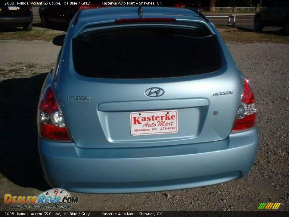 2008 Hyundai Accent GS Coupe Ice Blue / Gray Photo #4
