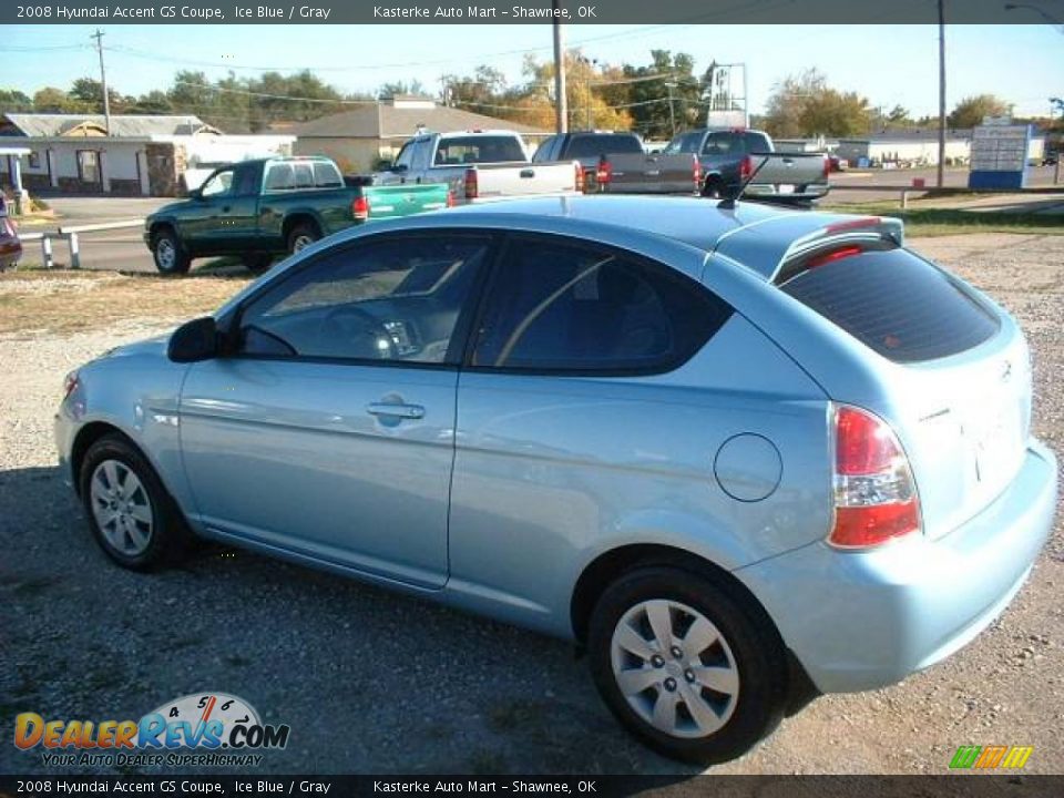 2008 Hyundai Accent GS Coupe Ice Blue / Gray Photo #5