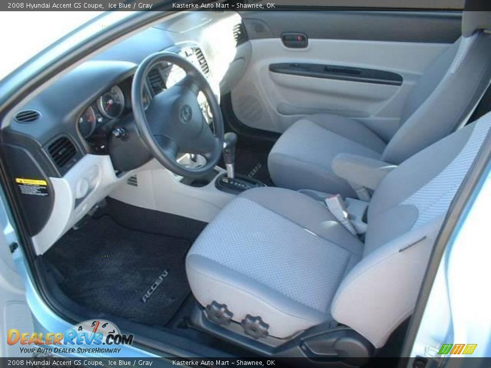 2008 Hyundai Accent GS Coupe Ice Blue / Gray Photo #6