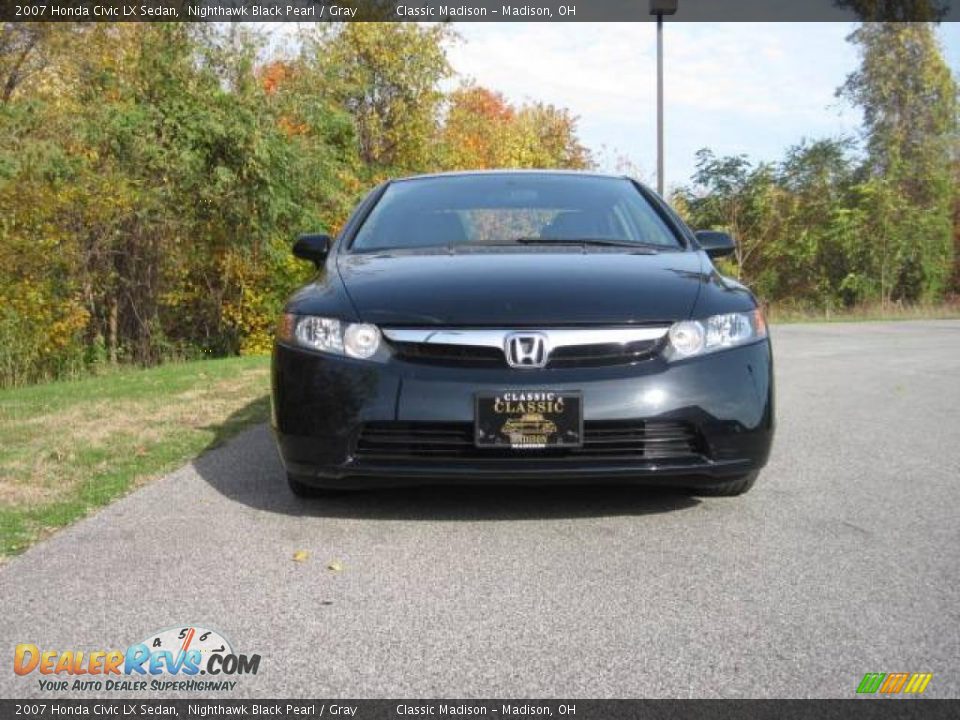 2007 Honda Civic LX Sedan Nighthawk Black Pearl / Gray Photo #2