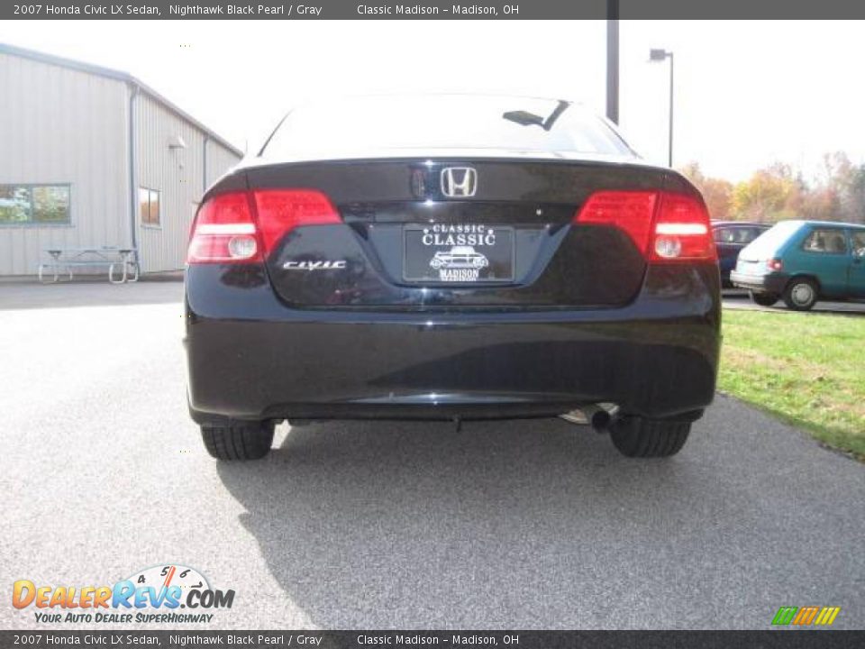 2007 Honda Civic LX Sedan Nighthawk Black Pearl / Gray Photo #5
