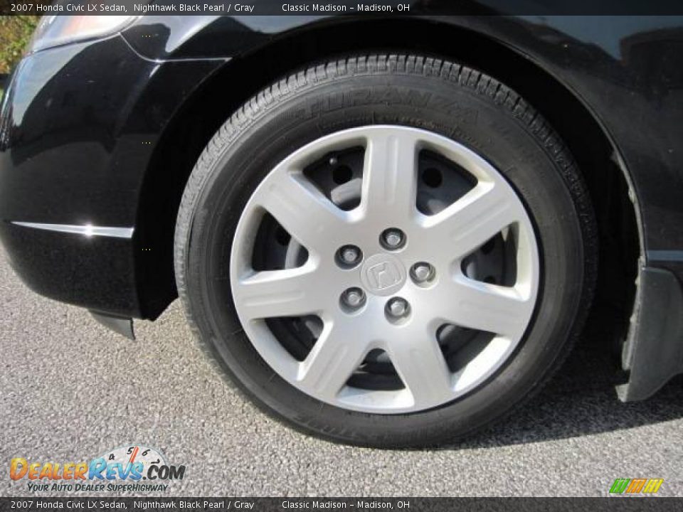 2007 Honda Civic LX Sedan Nighthawk Black Pearl / Gray Photo #7