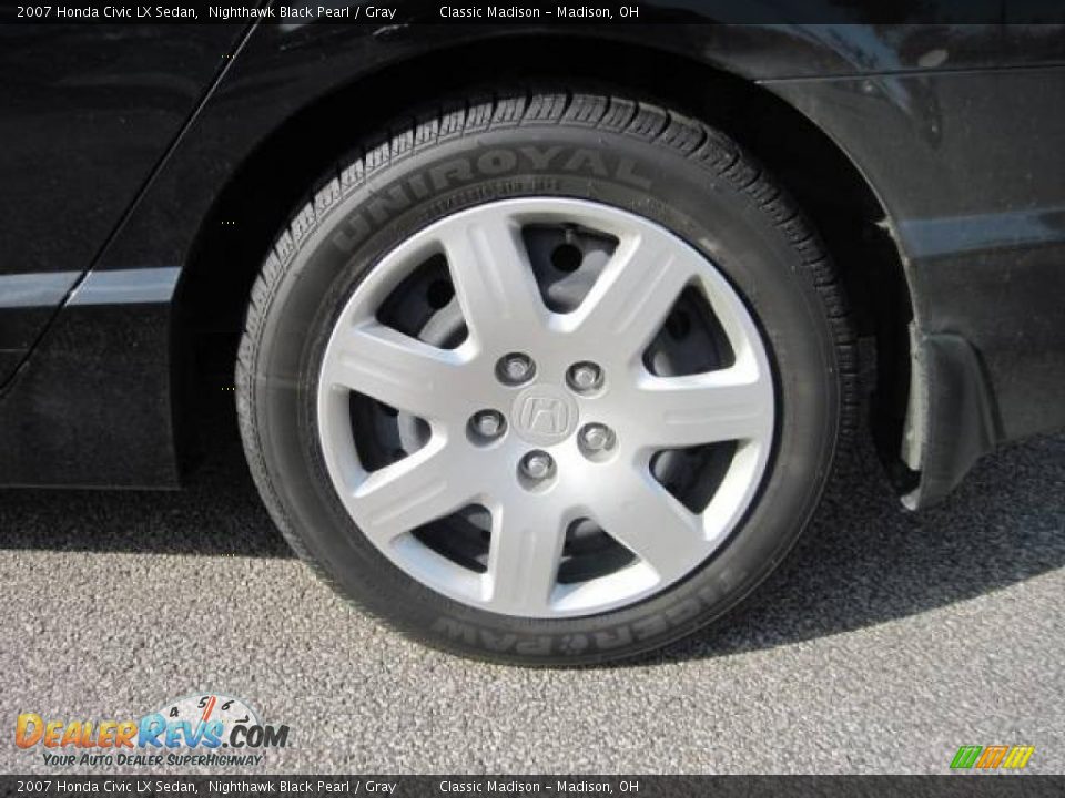 2007 Honda Civic LX Sedan Nighthawk Black Pearl / Gray Photo #8