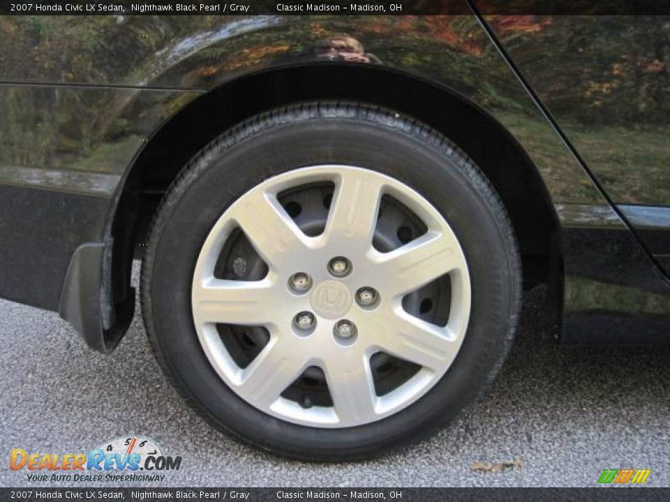 2007 Honda Civic LX Sedan Nighthawk Black Pearl / Gray Photo #9