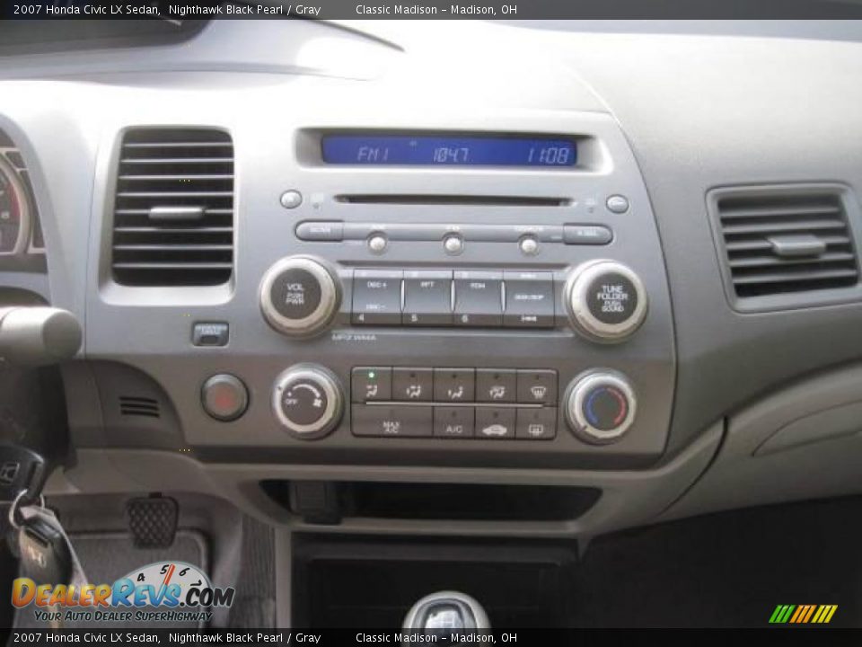 2007 Honda Civic LX Sedan Nighthawk Black Pearl / Gray Photo #22