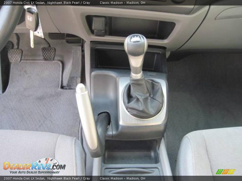 2007 Honda Civic LX Sedan Nighthawk Black Pearl / Gray Photo #23