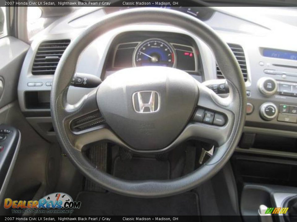 2007 Honda Civic LX Sedan Nighthawk Black Pearl / Gray Photo #27