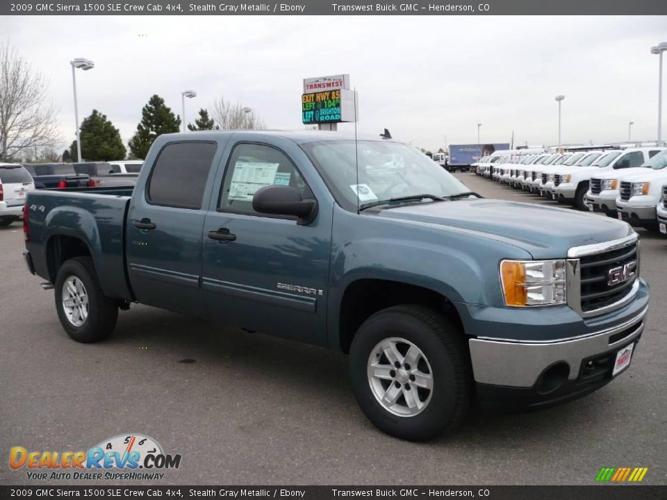 2009 GMC Sierra 1500 SLE Crew Cab 4x4 Stealth Gray Metallic / Ebony Photo #1