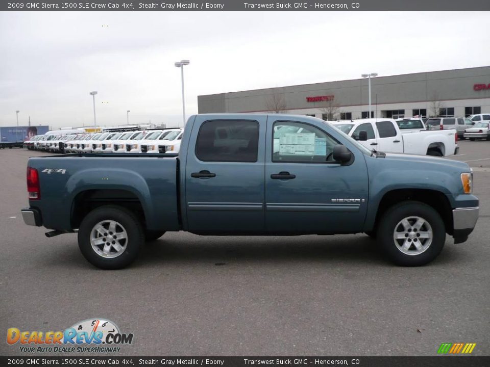 2009 GMC Sierra 1500 SLE Crew Cab 4x4 Stealth Gray Metallic / Ebony Photo #3