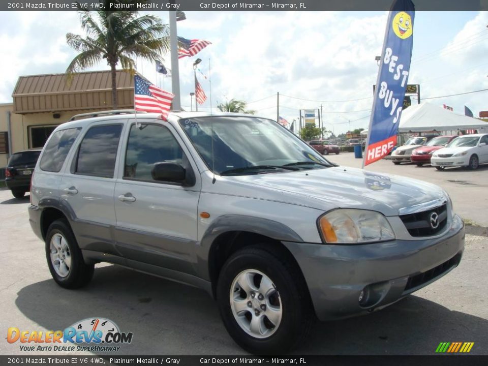 2001 Mazda Tribute ES V6 4WD Platinum Metallic / Gray Photo #1