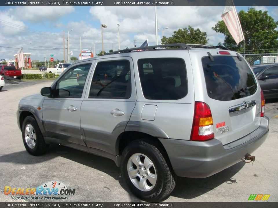 2001 Mazda Tribute ES V6 4WD Platinum Metallic / Gray Photo #6