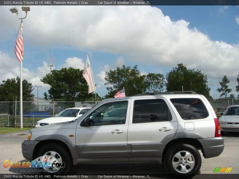 2001 Mazda Tribute ES V6 4WD Platinum Metallic / Gray Photo #7