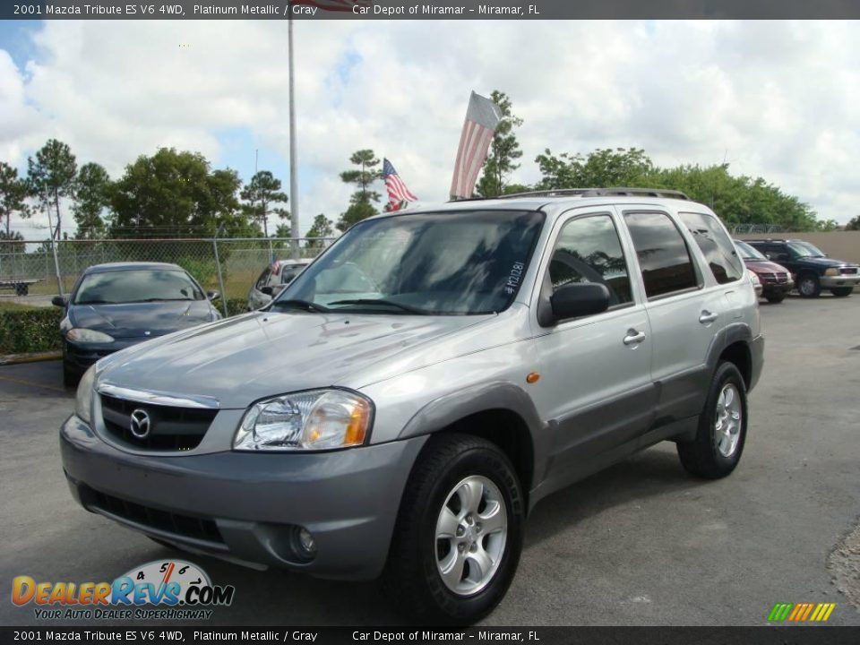2001 Mazda Tribute ES V6 4WD Platinum Metallic / Gray Photo #8