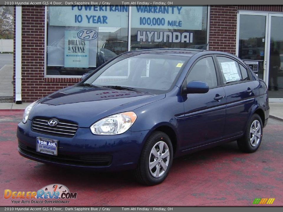 2010 Hyundai Accent GLS 4 Door Dark Sapphire Blue / Gray Photo #1