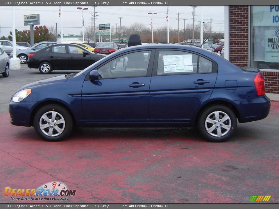 2010 Hyundai Accent GLS 4 Door Dark Sapphire Blue / Gray Photo #2