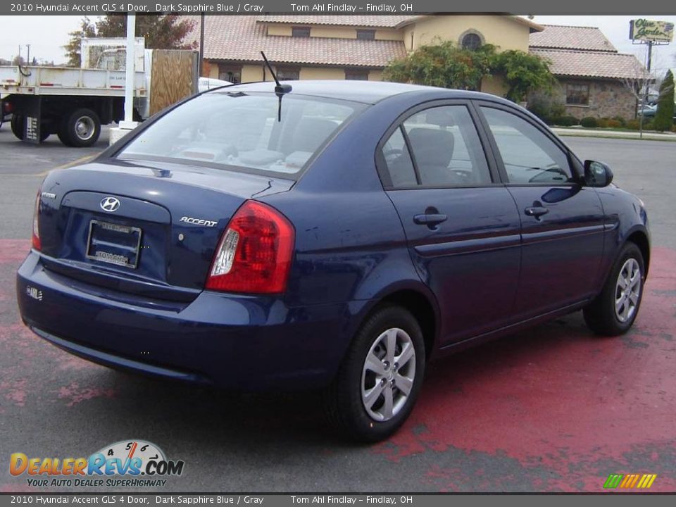 2010 Hyundai Accent GLS 4 Door Dark Sapphire Blue / Gray Photo #5