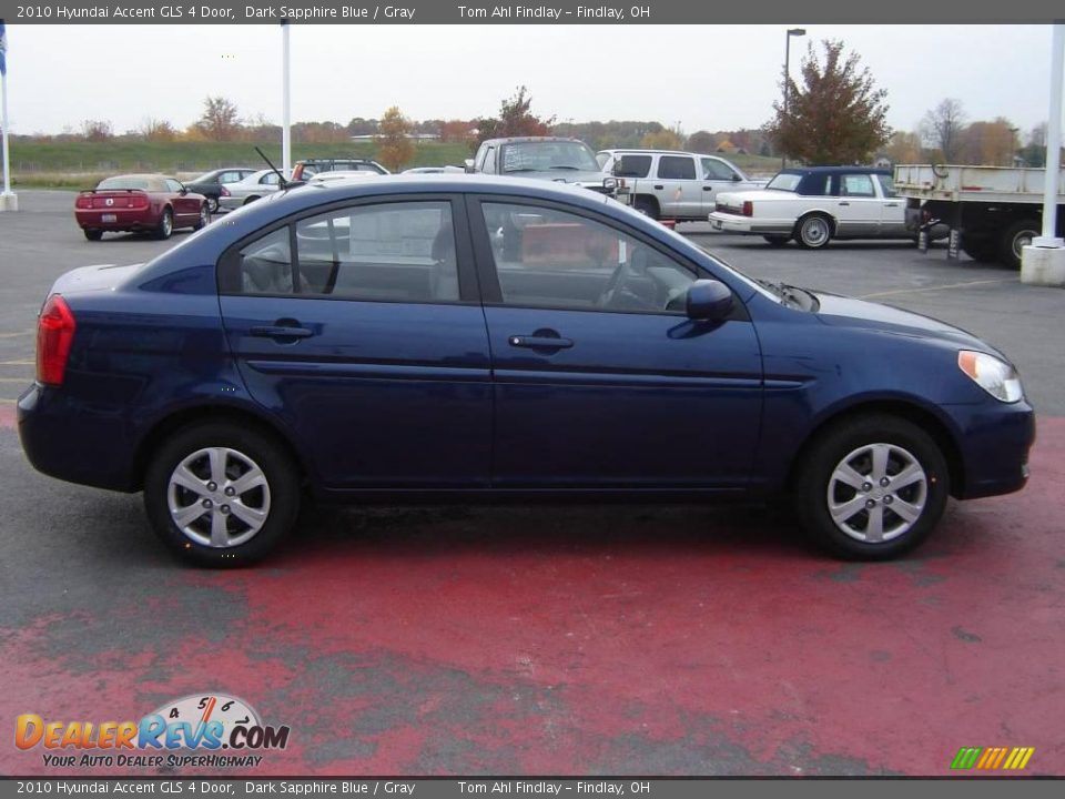 2010 Hyundai Accent GLS 4 Door Dark Sapphire Blue / Gray Photo #6