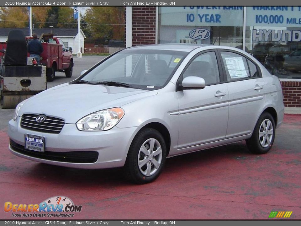 2010 Hyundai Accent GLS 4 Door Platinum Silver / Gray Photo #1