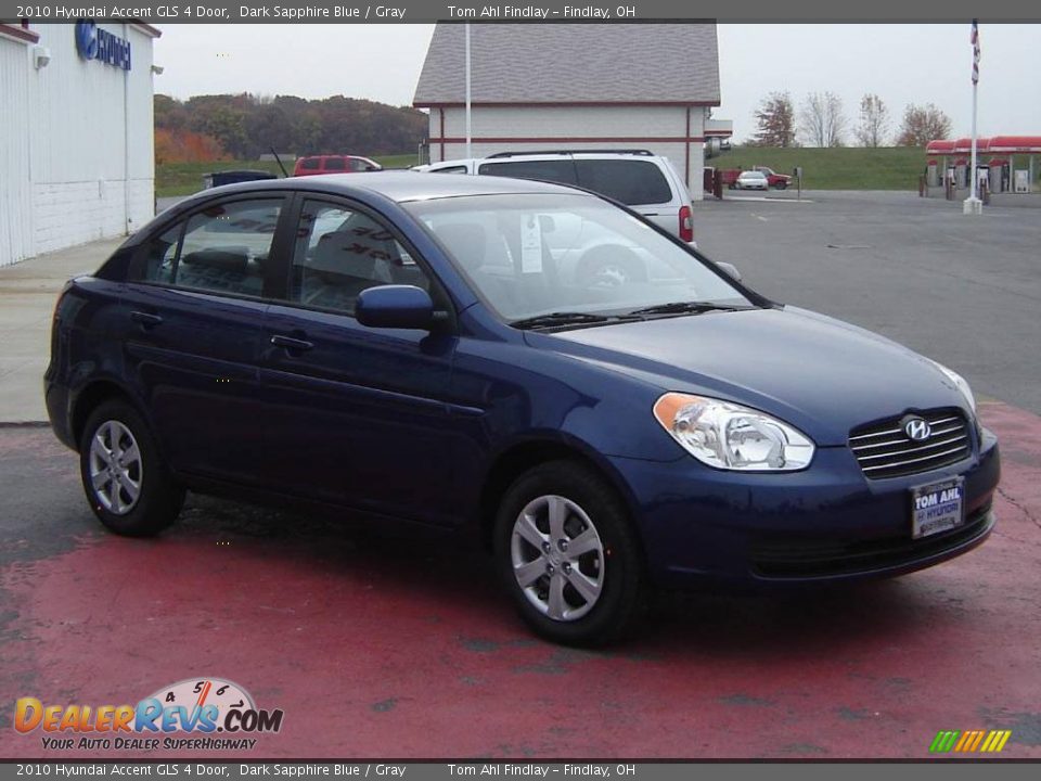 2010 Hyundai Accent GLS 4 Door Dark Sapphire Blue / Gray Photo #7