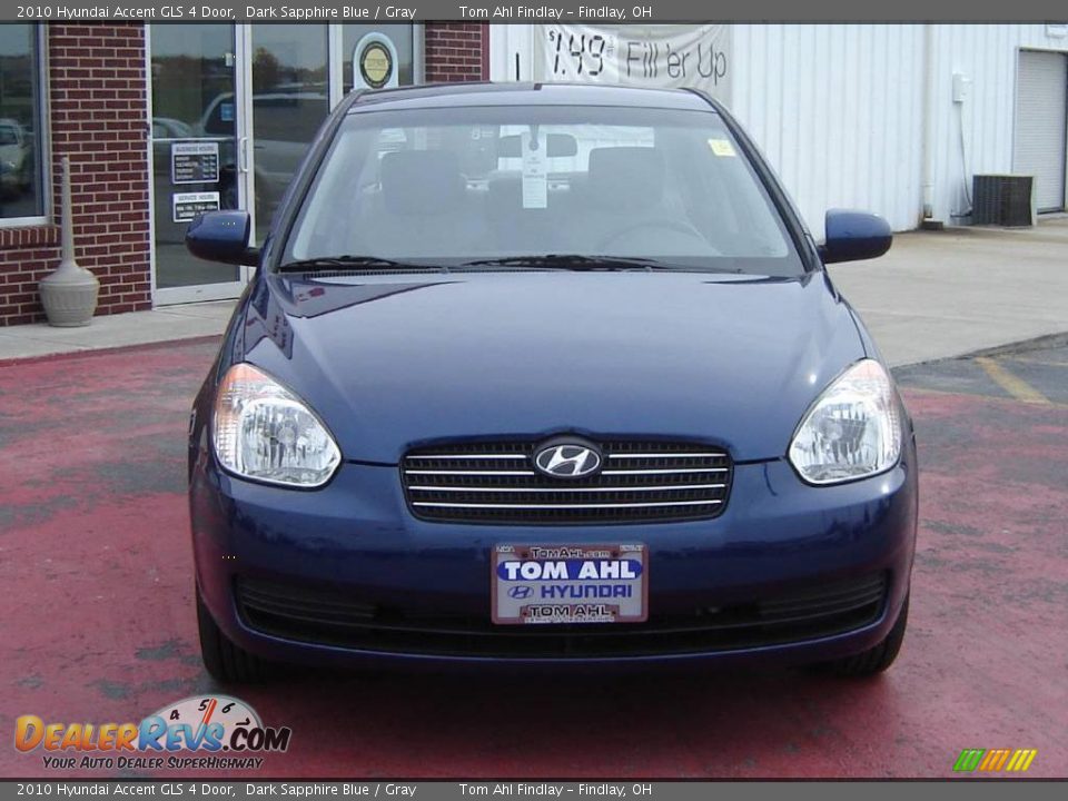 2010 Hyundai Accent GLS 4 Door Dark Sapphire Blue / Gray Photo #8