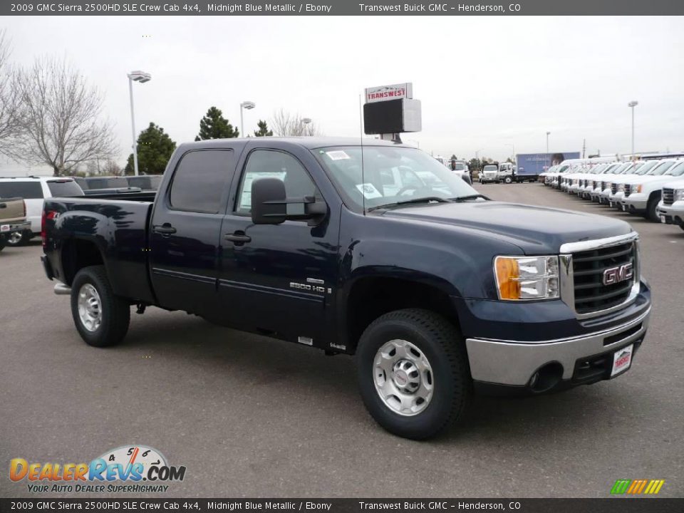 2009 GMC Sierra 2500HD SLE Crew Cab 4x4 Midnight Blue Metallic / Ebony Photo #1