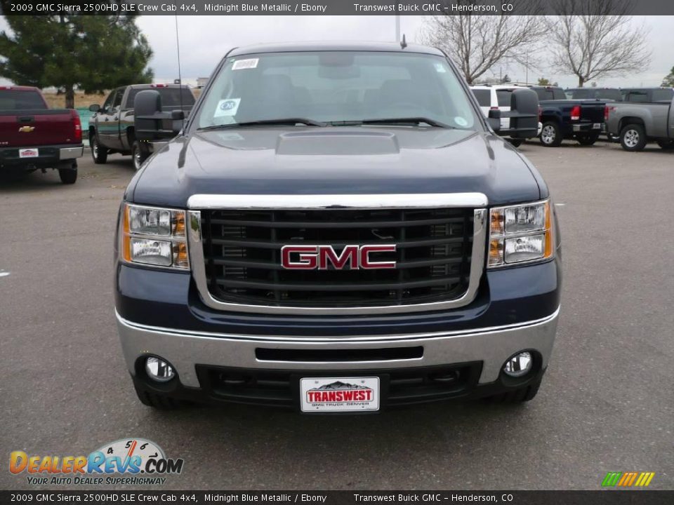 2009 GMC Sierra 2500HD SLE Crew Cab 4x4 Midnight Blue Metallic / Ebony Photo #2