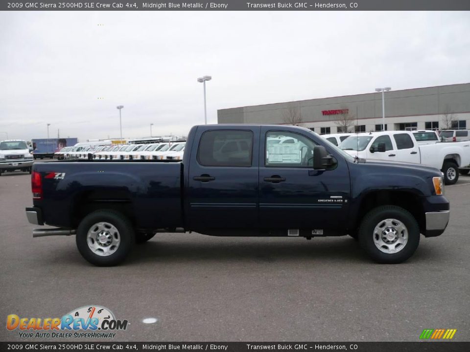 2009 GMC Sierra 2500HD SLE Crew Cab 4x4 Midnight Blue Metallic / Ebony Photo #3