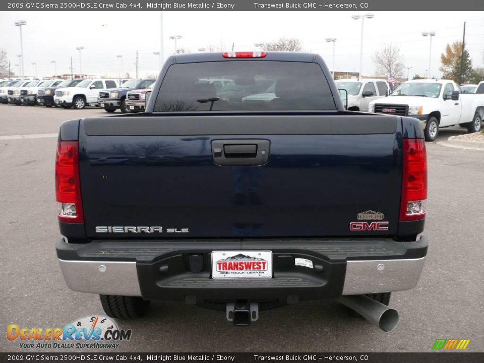 2009 GMC Sierra 2500HD SLE Crew Cab 4x4 Midnight Blue Metallic / Ebony Photo #4