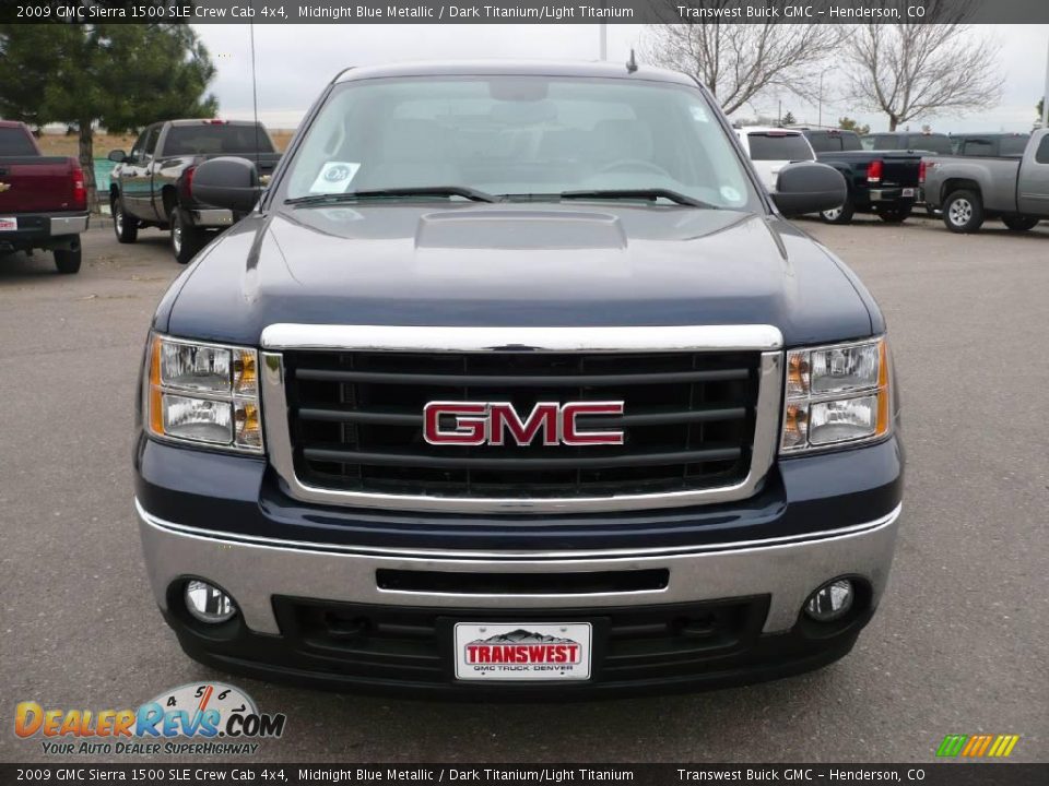 2009 GMC Sierra 1500 SLE Crew Cab 4x4 Midnight Blue Metallic / Dark Titanium/Light Titanium Photo #2