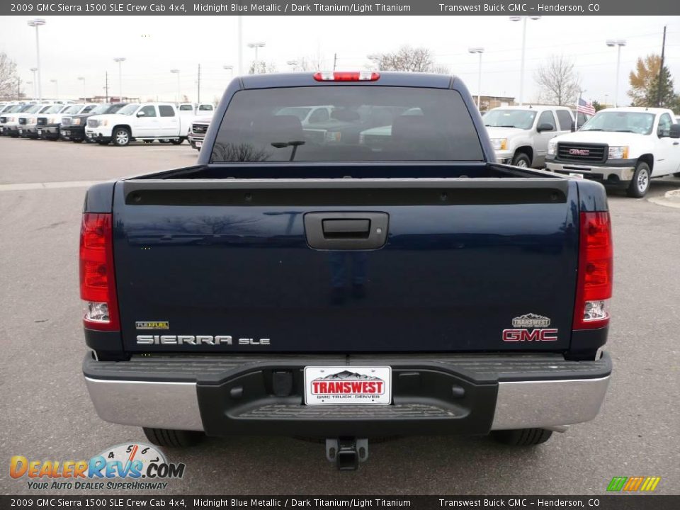 2009 GMC Sierra 1500 SLE Crew Cab 4x4 Midnight Blue Metallic / Dark Titanium/Light Titanium Photo #4