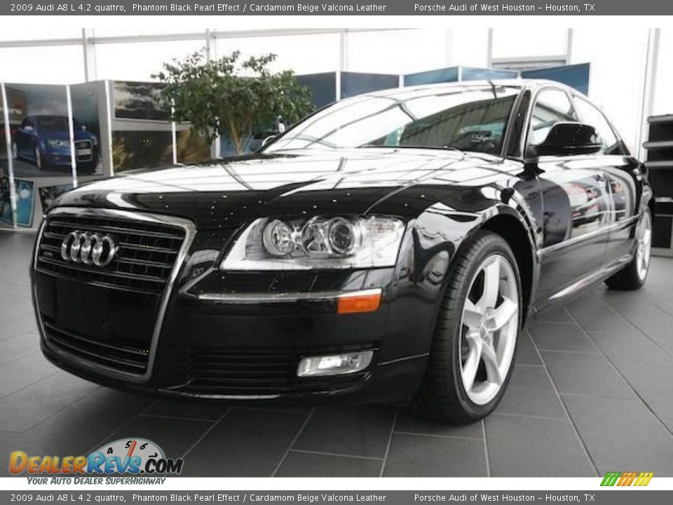 2009 Audi A8 L 4.2 quattro Phantom Black Pearl Effect / Cardamom Beige Valcona Leather Photo #1