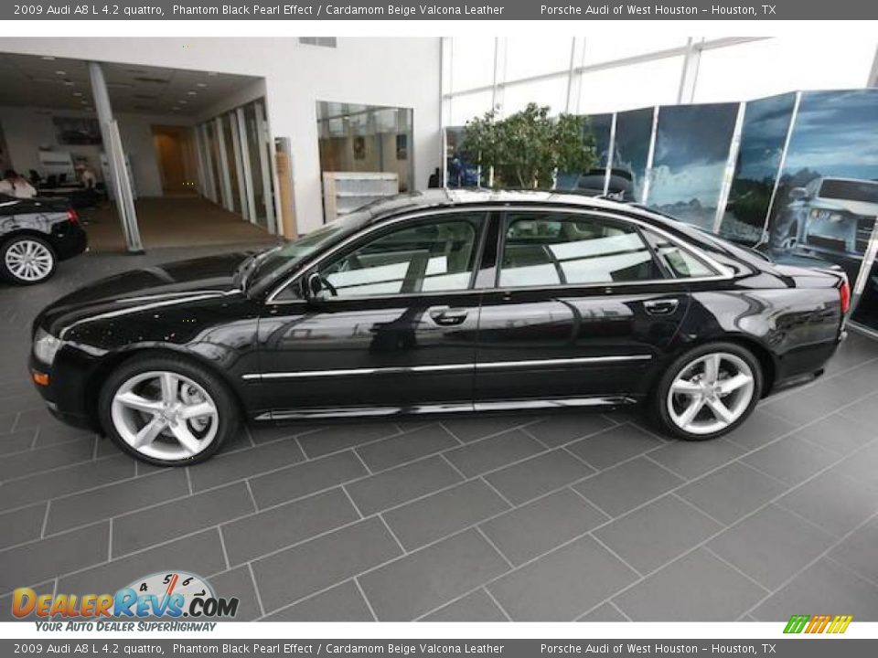 2009 Audi A8 L 4.2 quattro Phantom Black Pearl Effect / Cardamom Beige Valcona Leather Photo #2