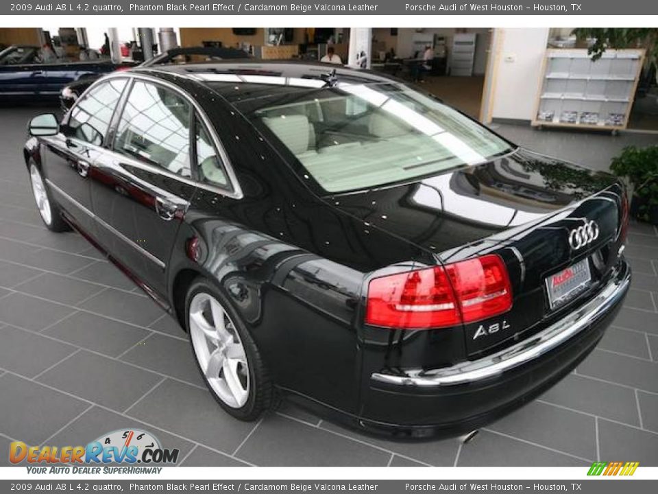 2009 Audi A8 L 4.2 quattro Phantom Black Pearl Effect / Cardamom Beige Valcona Leather Photo #3