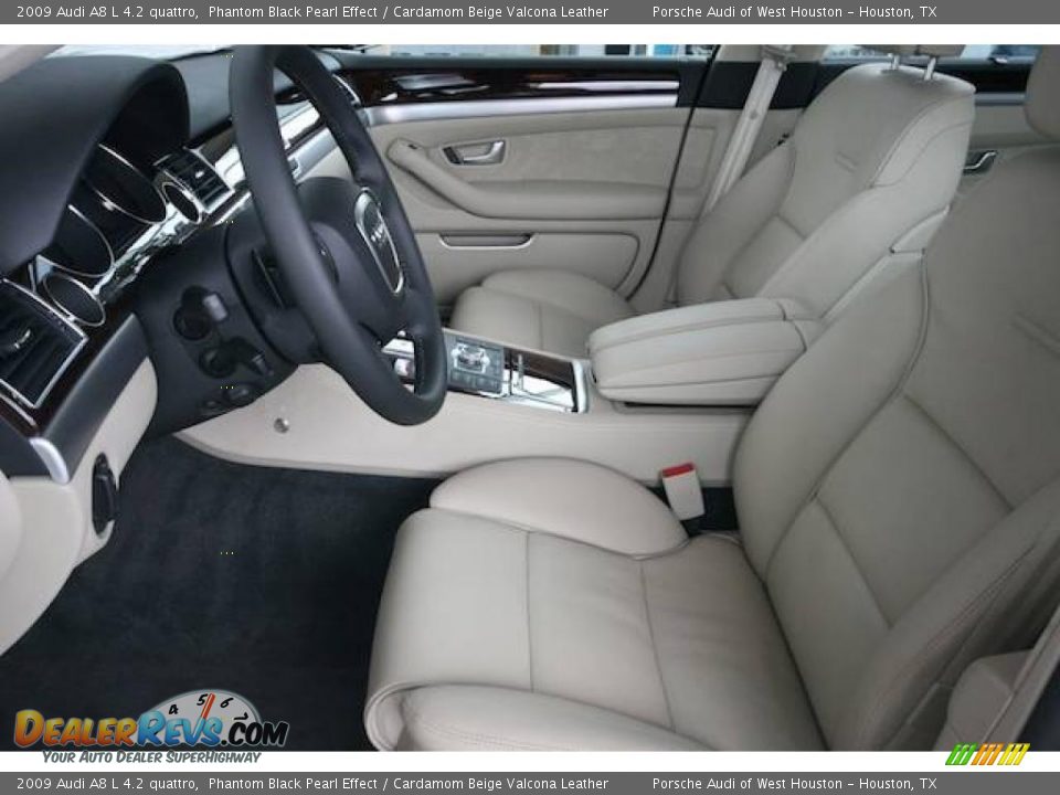 2009 Audi A8 L 4.2 quattro Phantom Black Pearl Effect / Cardamom Beige Valcona Leather Photo #4