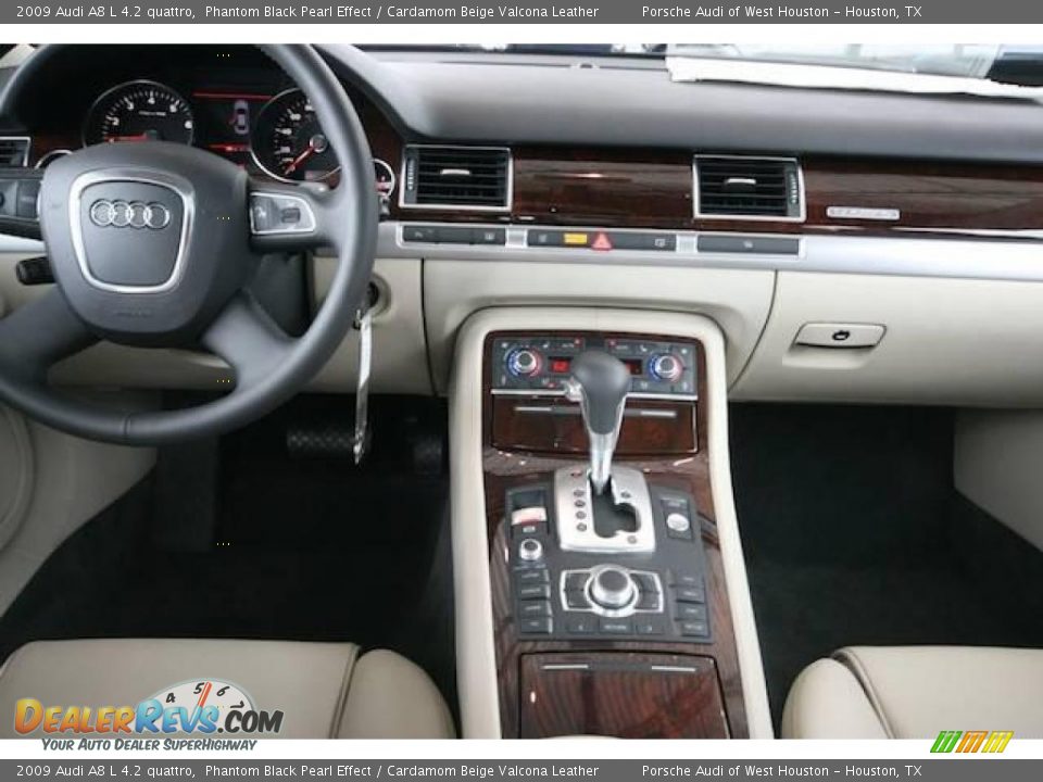 2009 Audi A8 L 4.2 quattro Phantom Black Pearl Effect / Cardamom Beige Valcona Leather Photo #5
