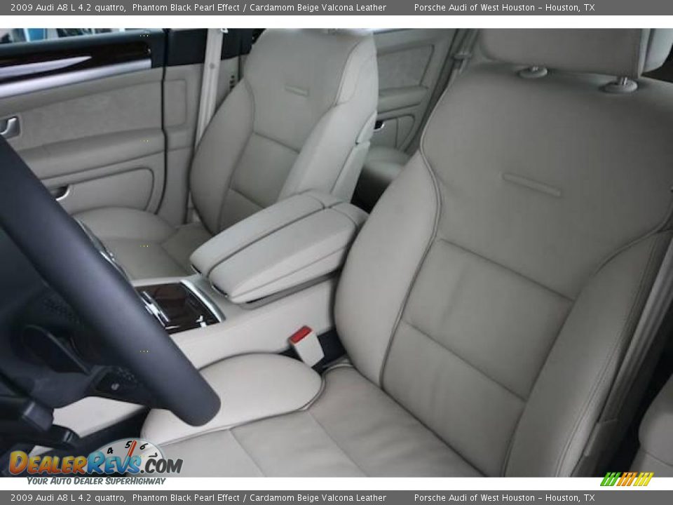 2009 Audi A8 L 4.2 quattro Phantom Black Pearl Effect / Cardamom Beige Valcona Leather Photo #6