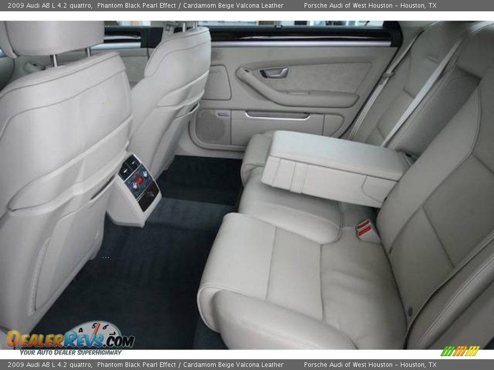2009 Audi A8 L 4.2 quattro Phantom Black Pearl Effect / Cardamom Beige Valcona Leather Photo #7
