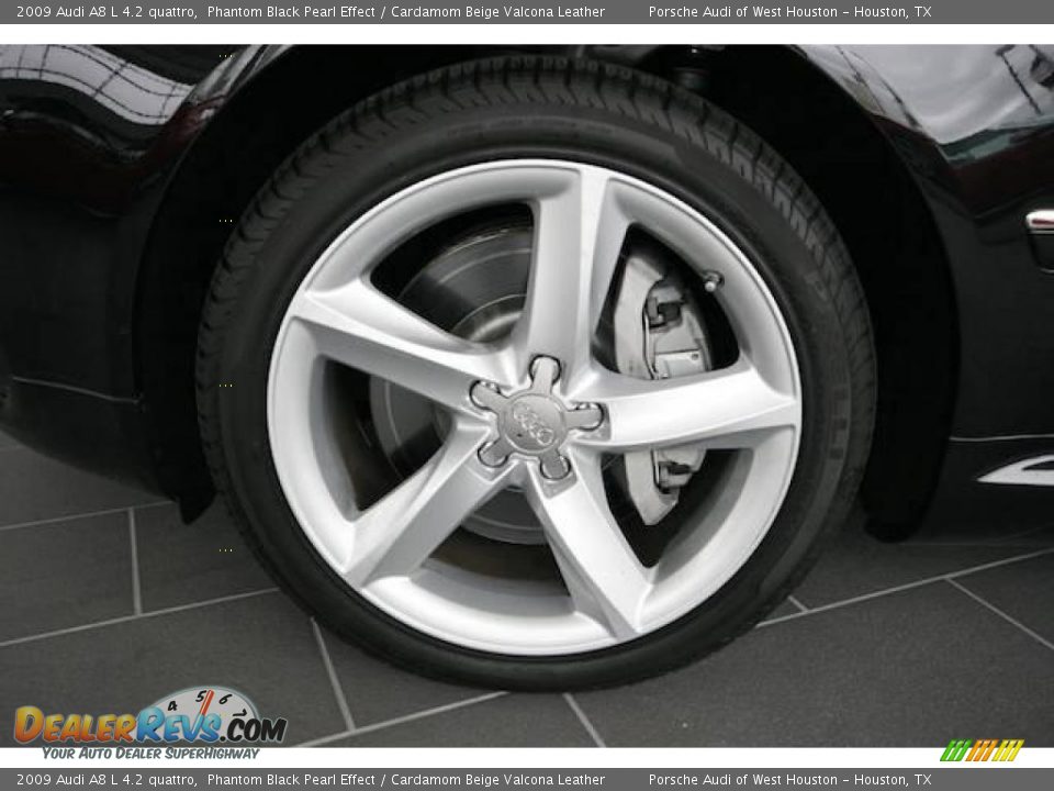 2009 Audi A8 L 4.2 quattro Phantom Black Pearl Effect / Cardamom Beige Valcona Leather Photo #8