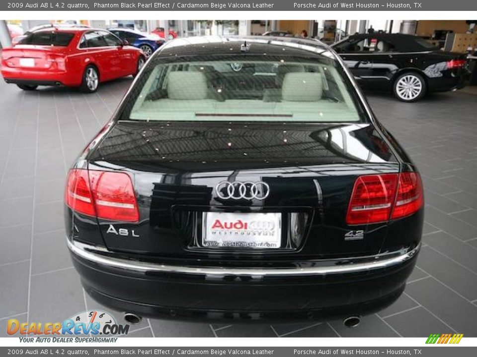 2009 Audi A8 L 4.2 quattro Phantom Black Pearl Effect / Cardamom Beige Valcona Leather Photo #9