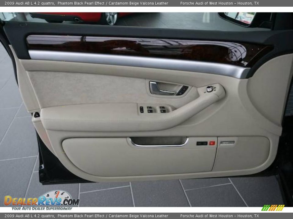 2009 Audi A8 L 4.2 quattro Phantom Black Pearl Effect / Cardamom Beige Valcona Leather Photo #12