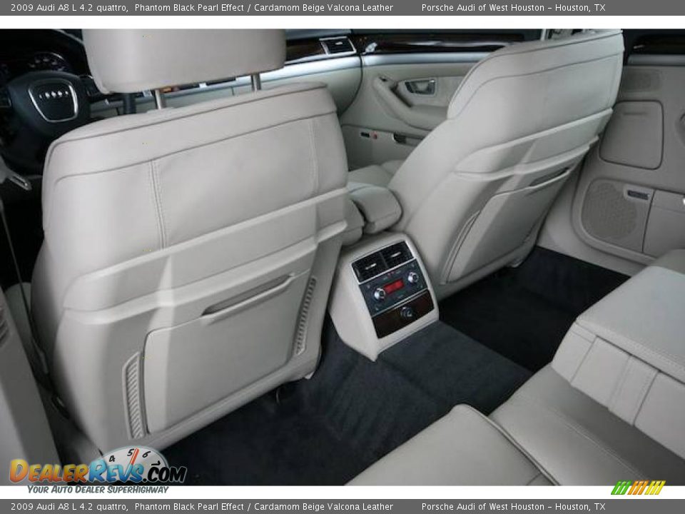 2009 Audi A8 L 4.2 quattro Phantom Black Pearl Effect / Cardamom Beige Valcona Leather Photo #14