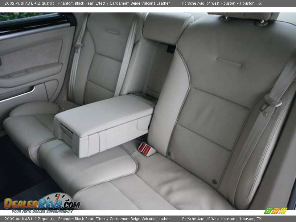 2009 Audi A8 L 4.2 quattro Phantom Black Pearl Effect / Cardamom Beige Valcona Leather Photo #17
