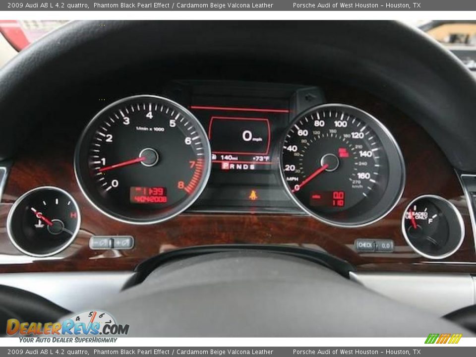 2009 Audi A8 L 4.2 quattro Phantom Black Pearl Effect / Cardamom Beige Valcona Leather Photo #18