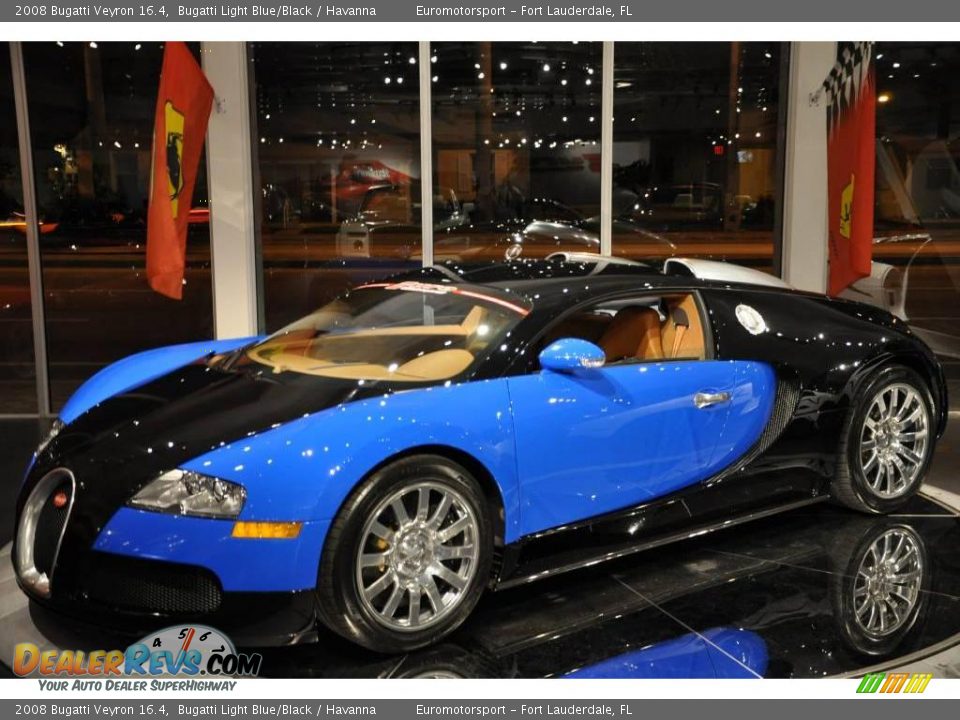 2008 Bugatti Veyron 16.4 Bugatti Light Blue/Black / Havanna Photo #3